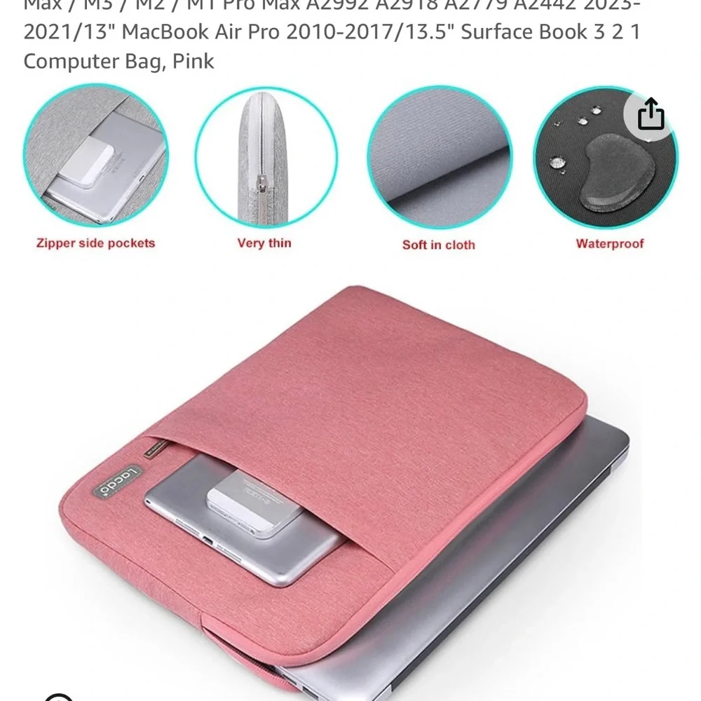Lacdo laptop‎ pink sleeve case for women